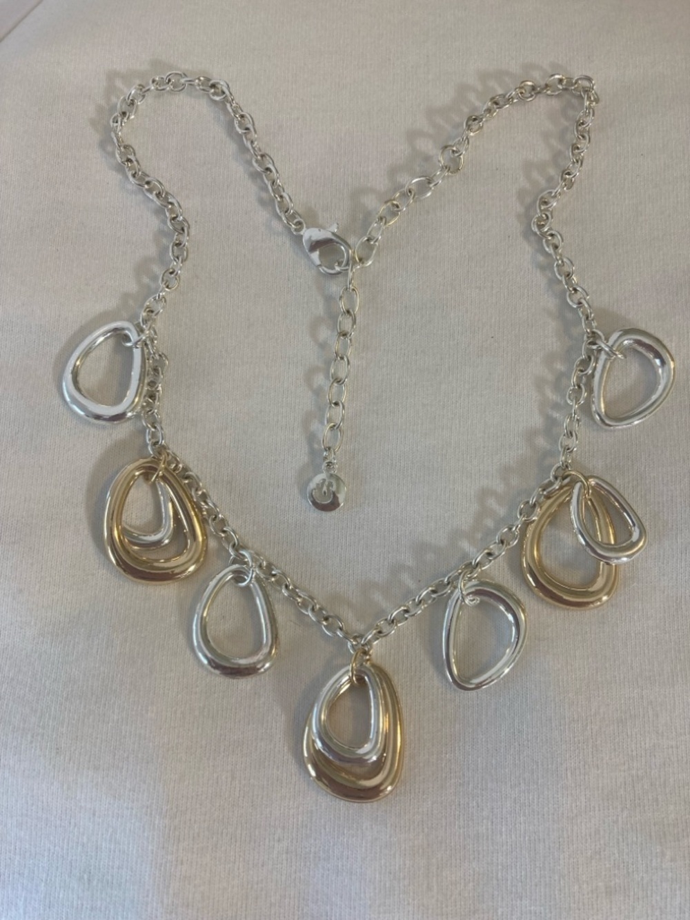 Gloria Vanderbilt Two Tone Dangle Necklace - Picture 7 of 7